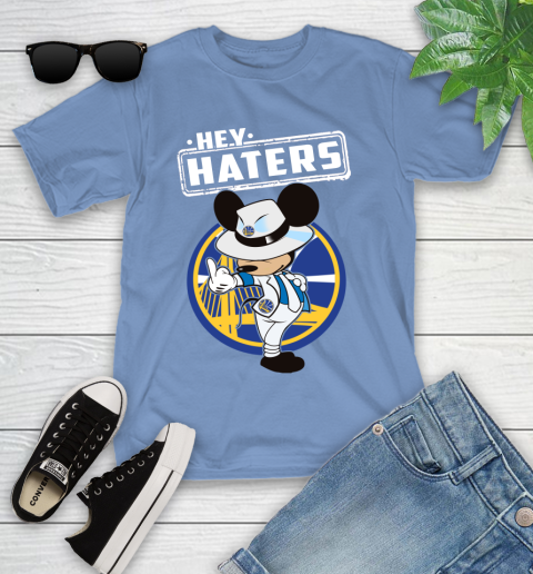 NBA Hey Haters Mickey Basketball Sports Golden State Warriors Youth T-Shirt 15