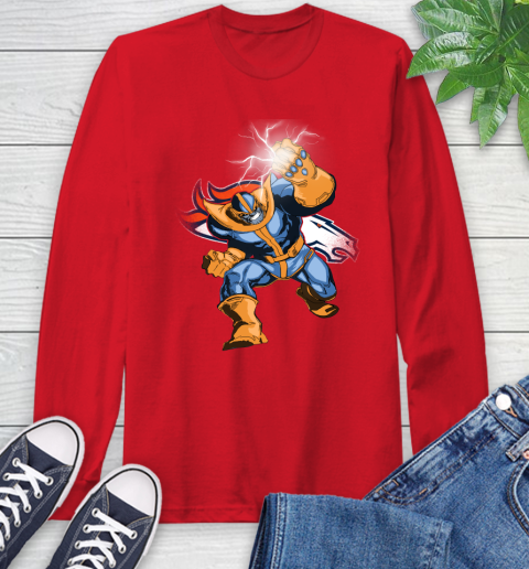 Denver Broncos NFL Football Thanos Avengers Infinity War Marvel Long Sleeve T-Shirt 11