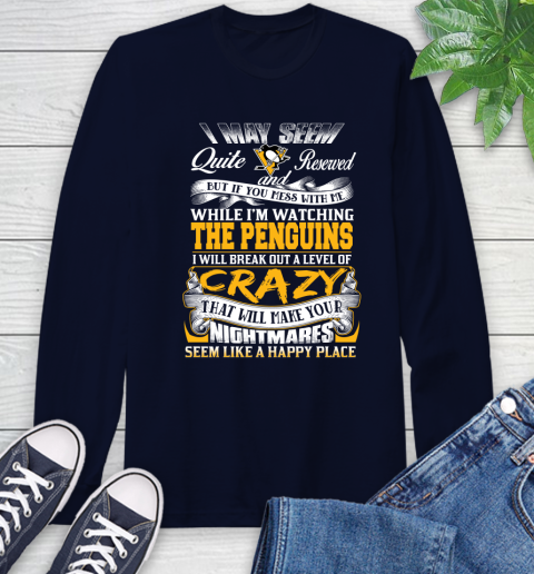 Pittsburgh Penguins NHL Hockey Don't Mess With Me While I'm Watching My Team Long Sleeve T-Shirt 3