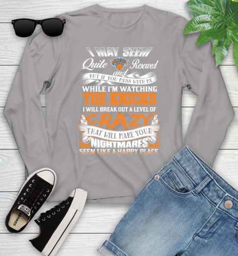New York Knicks NBA Basketball Don't Mess With Me While I'm Watching My Team Youth Long Sleeve 5