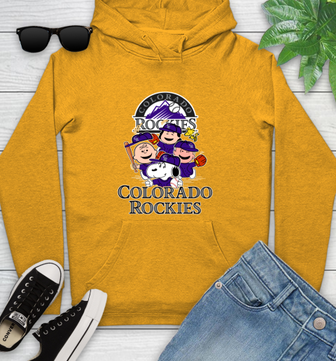 MLB Colorado Rockies Snoopy Charlie Brown Woodstock The Peanuts Movie Baseball T Shirt_000 Youth Hoodie 2