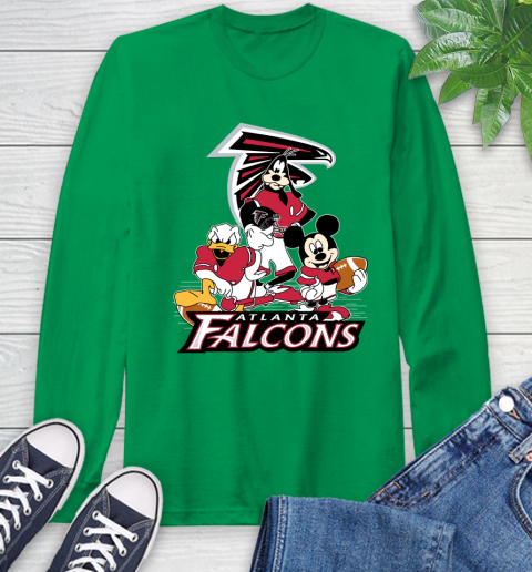 NFL Atlanta Falcons Mickey Mouse Donald Duck Goofy Football Shirt Long Sleeve T-Shirt 8