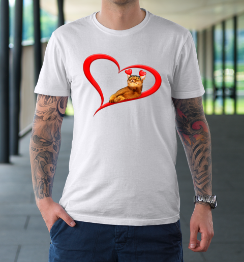 Funny Abyssinian Cat Valentine Pet Kitten Cat Lover T-Shirt 16