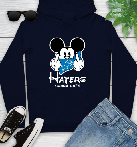 NFL Detroit Lions Haters Gonna Hate Mickey Mouse Disney Football T Shirt Youth Hoodie 3