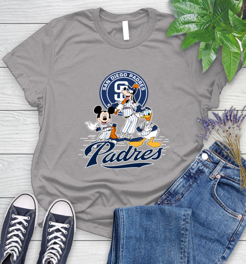 MLB San Diego Padres Mickey Mouse Donald Duck Goofy Baseball T Shirt Women's T-Shirt 5