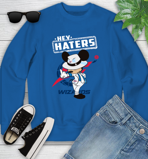NBA Hey Haters Mickey Basketball Sports Washington Wizards Youth Sweatshirt 7