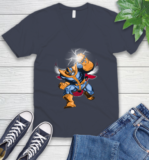 Chicago Bulls NBA Basketball Thanos Avengers Infinity War Marvel V-Neck T-Shirt 8