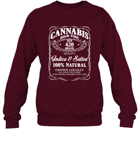 Funny Wine Shirts  Cannabis Wine Addicted Funny Wine Label Sweatshirt