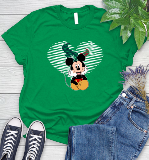 NFL Houston Texans The Heart Mickey Mouse Disney Football T Shirt_000 Women's T-Shirt 9
