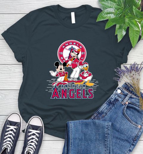 MLB Los Angeles Angels Mickey Mouse Donald Duck Goofy Baseball T Shirt Women's T-Shirt 11