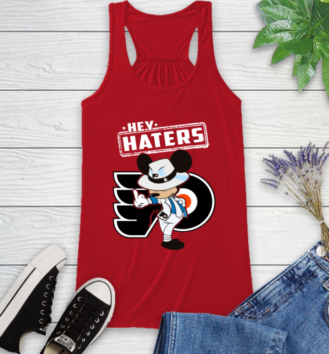 NHL Hey Haters Mickey Hockey Sports Philadelphia Flyers Racerback Tank 5