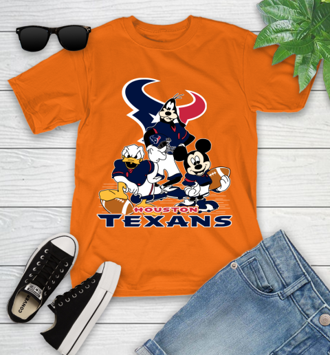 NFL Houston Texans Mickey Mouse Donald Duck Goofy Football Shirt Youth T-Shirt 9