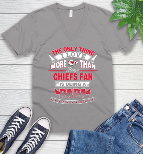 NFL The Only Thing I Love More Than Being A Kansas City Chiefs Fan Is Being A Papa Football V-Neck T-Shirt 3