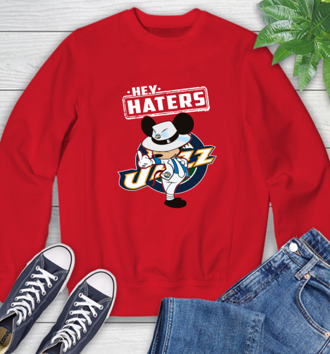 NBA Hey Haters Mickey Basketball Sports Utah Jazz Sweatshirt 10