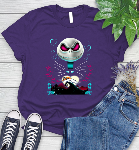 NFL Denver Broncos Jack Skellington Sally The Nightmare Before Christmas Football Women's T-Shirt 4