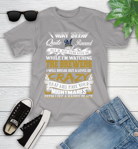 Milwaukee Brewers MLB Baseball Don't Mess With Me While I'm Watching My Team Youth T-Shirt 4