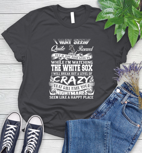 Chicago White MLB Baseball Don't Mess With Me While I'm Watching My Team Sox Women's T-Shirt 8