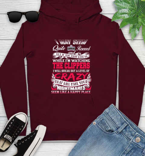 LA Clippers NBA Basketball Don't Mess With Me While I'm Watching My Team Youth Hoodie 7