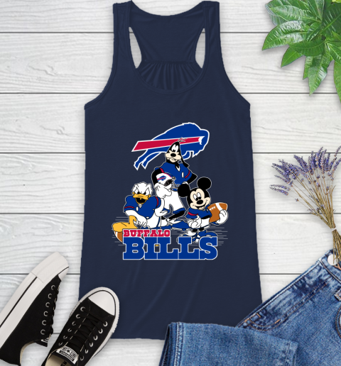 NFL Buffalo Bills Mickey Mouse Donald Duck Goofy Football Shirt Racerback Tank 9