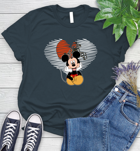 NFL Cleveland Browns The Heart Mickey Mouse Disney Football T Shirt_000 Women's T-Shirt 11