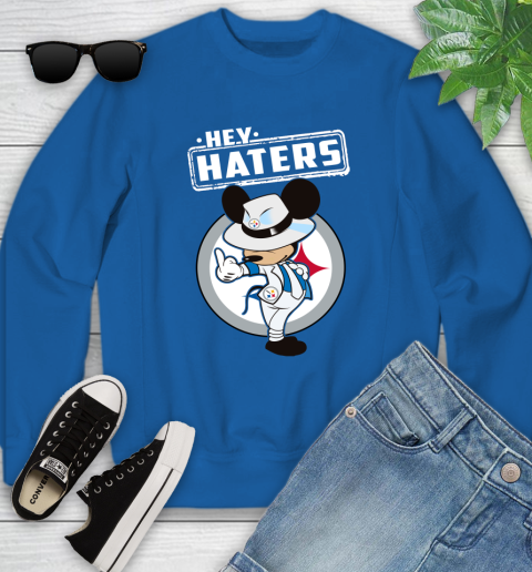 NFL Hey Haters Mickey Football Sports Pittsburgh Steelers Youth Sweatshirt 7