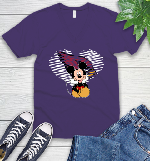 NFL Arizona Cardinals The Heart Mickey Mouse Disney Football T Shirt_000 V-Neck T-Shirt 9