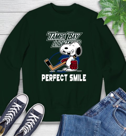 NHL Tampa Bay Lightning Snoopy Perfect Smile The Peanuts Movie Hockey T Shirt Sweatshirt 12