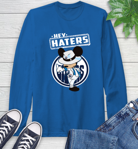 NHL Hey Haters Mickey Hockey Sports Edmonton Oilers Long Sleeve T-Shirt 10