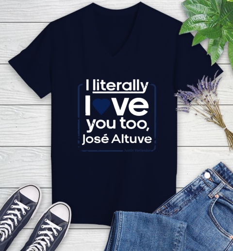 I literally love Jose Altuve Shirt Women's V-Neck T-Shirt 2