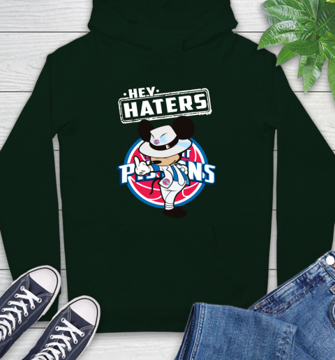 NBA Hey Haters Mickey Basketball Sports Detroit Pistons Hoodie 12