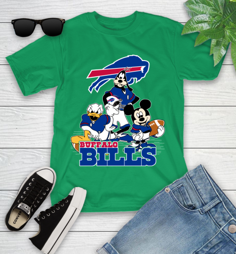 NFL Buffalo Bills Mickey Mouse Donald Duck Goofy Football Shirt Youth T-Shirt 8