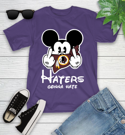 NFL Washington Redskins Haters Gonna Hate Mickey Mouse Disney Football T Shirt Youth T-Shirt 3