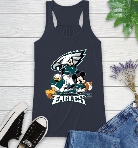 NFL Philadelphia Eagles Mickey Mouse Donald Duck Goofy Football Shirt Racerback Tank 10