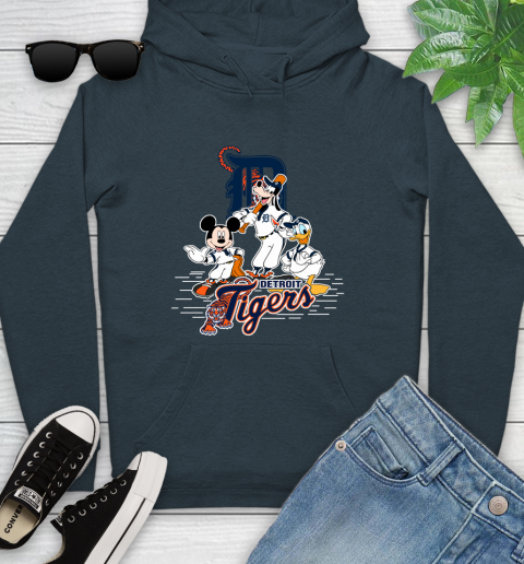 MLB Detroit Tigers Mickey Mouse Donald Duck Goofy Baseball T Shirt Youth Hoodie 10
