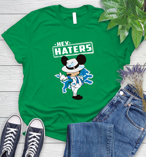 NFL Hey Haters Mickey Football Sports Detroit Lions Women's T-Shirt 9