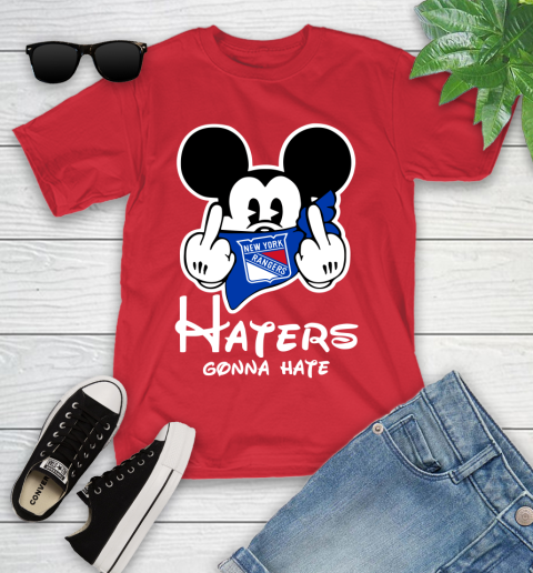NHL New York Rangers Haters Gonna Hate Mickey Mouse Disney Hockey T Shirt Youth T-Shirt 13