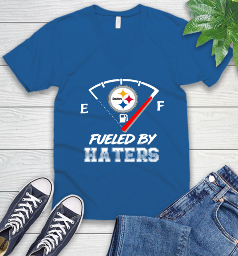 Pittsburgh Steelers NFL Football Fueled By Haters Sports V-Neck T-Shirt 5