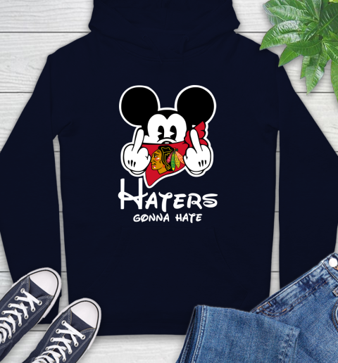 NHL Chicago Blackhawks Haters Gonna Hate Mickey Mouse Disney Hockey T Shirt Hoodie 3