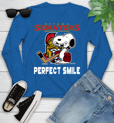 NHL New York Rangers Snoopy Perfect Smile The Peanuts Movie Hockey T Shirt Youth Long Sleeve 10