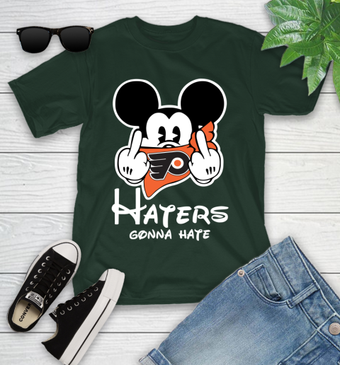 NHL Philadelphia Flyers Haters Gonna Hate Mickey Mouse Disney Hockey T Shirt Youth T-Shirt 5
