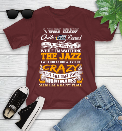 Utah Jazz NBA Basketball Don't Mess With Me While I'm Watching My Team Youth T-Shirt 14