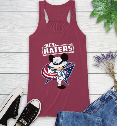 NHL Hey Haters Mickey Hockey Sports Columbus Blue Jackets Racerback Tank 7