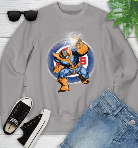 Chicago Cubs MLB Baseball Thanos Avengers Infinity War Marvel Youth Sweatshirt 3