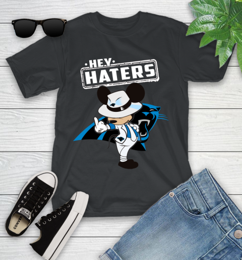 NFL Hey Haters Mickey Football Sports Carolina Panthers Youth T-Shirt