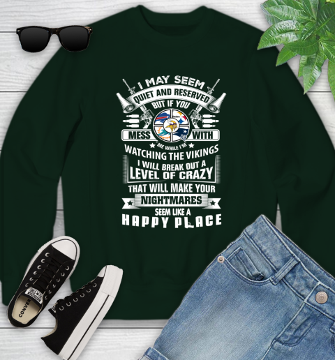 Minnesota Vikings NFL Football Don't Mess With Me While I'm Watching My Team Sports Youth Sweatshirt 9