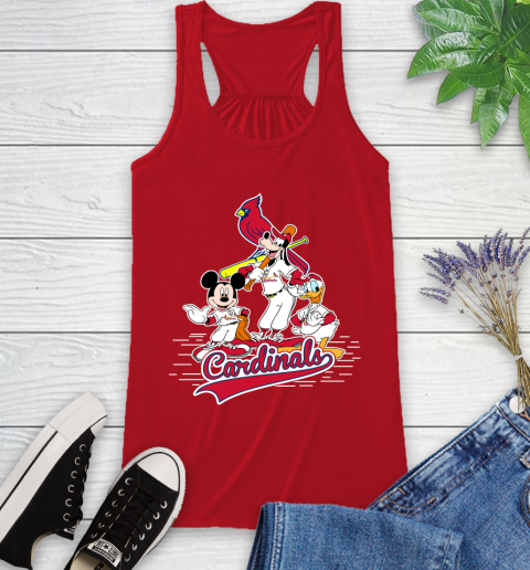 MLB St.Louis Cardinals Mickey Mouse Donald Duck Goofy Baseball T Shirt Racerback Tank 5