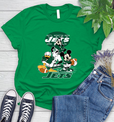 NFL New York Jets Mickey Mouse Donald Duck Goofy Football Shirt Women's T-Shirt 9