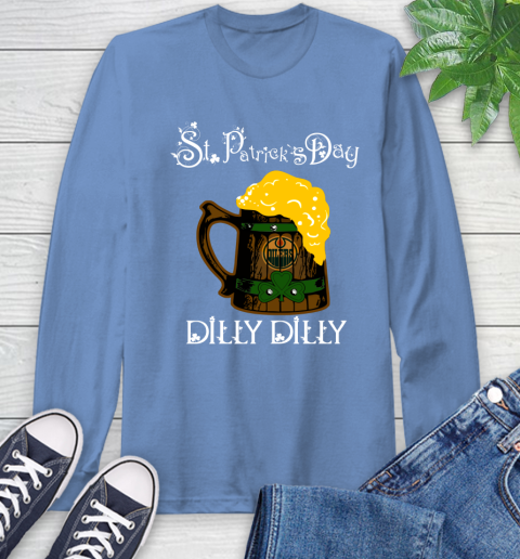 NHL Edmonton Oilers St Patrick's Day Dilly Dilly Beer Hockey Sports Long Sleeve T-Shirt 12