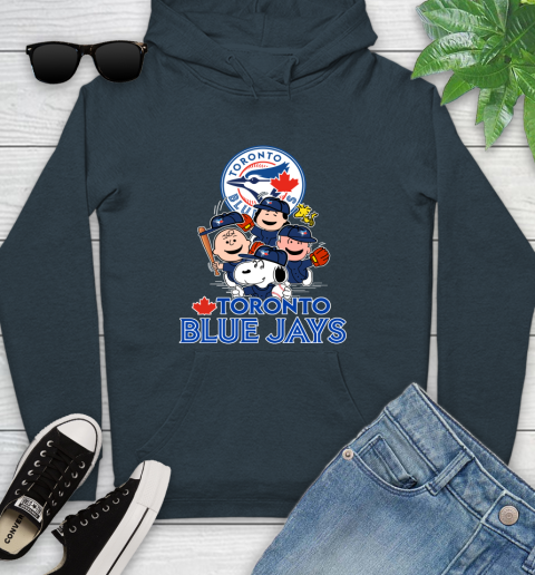 MLB Toronto Blue Jays Snoopy Charlie Brown Woodstock The Peanuts Movie Baseball T Shirt_000 Youth Hoodie 10
