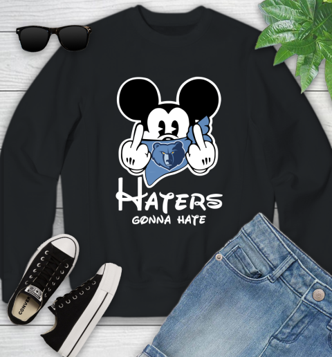 NBA Memphis Grizzlies Haters Gonna Hate Mickey Mouse Disney Basketball T Shirt Youth Sweatshirt